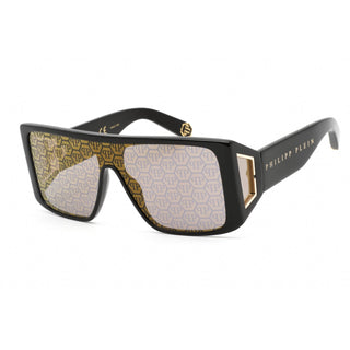 Philipp Plein SPP014W Sunglasses SHINY BLACK / Gold Mirror-AmbrogioShoes