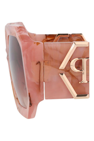 Philipp Plein SPP067 OPAL FUCHSIA MARBLED PINK Sunglasses