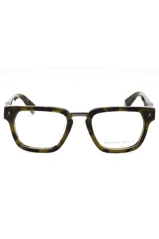 Philipp Plein VPP055M Eyeglasses Shiny Green Havana / Clear Lens