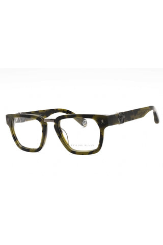 Philipp Plein VPP055M Eyeglasses Shiny Green Havana / Clear Lens