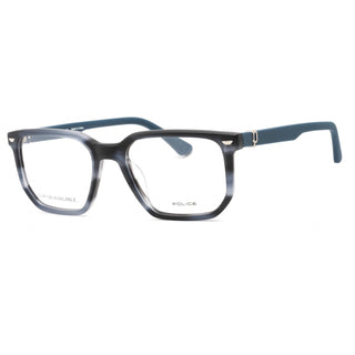 Police VPLF75 Eyeglasses Semi Matte Striped Blue / Clear Lens-AmbrogioShoes