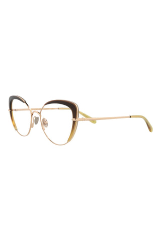 Pomellato PM0125O Pink Gold/Transparent Brown Eyeglasses
