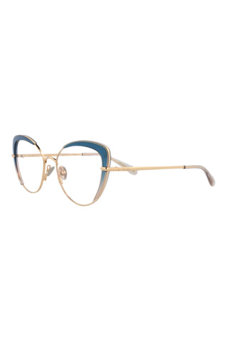 Pomellato PM0125O Pink Gold/Transparent Light Blue Eyeglasses