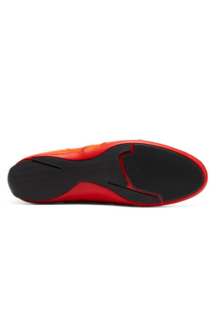 Portofino Ostrich & Leather Sneaker - Orange-Dellamoda