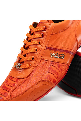 Portofino Ostrich & Leather Sneaker - Orange-Dellamoda
