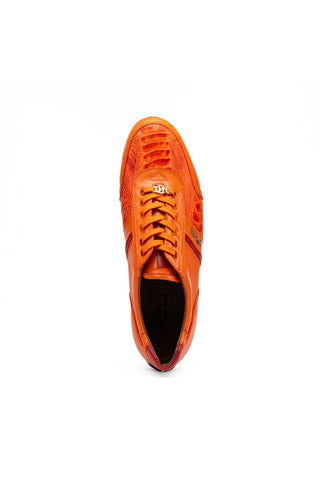 Portofino Ostrich & Leather Sneaker - Orange-Dellamoda