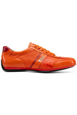 Portofino Ostrich & Leather Sneaker - Orange-Dellamoda