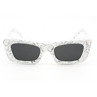 Prada 0PR 13ZS Sunglasses Matte White Marble / Dark Grey-AmbrogioShoes