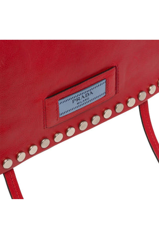 Prada 1BD082-PEO Etiquette Women's Fucoco Red Glace Leather Shoulder Bag (PR1011)