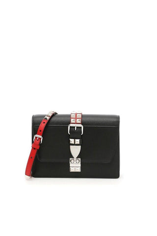 Prada 1BD120 2BB0 Women's Black Leather Messenger Shoulder Bag (PR1003)