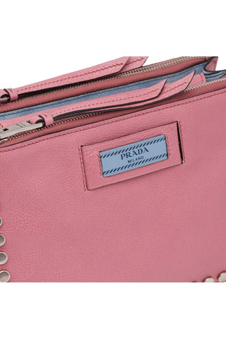 Prada 1BH077-PEO Etiquette Women's Lotus Pink Glace Leather Shoulder Bag (PR1009)