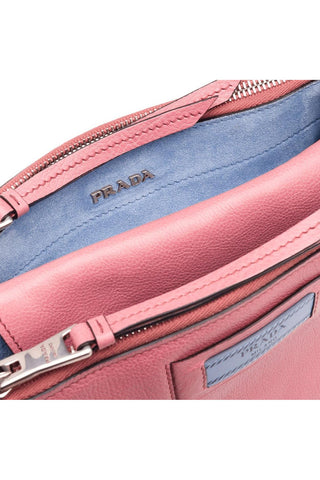 Prada 1BH077-PEO Etiquette Women's Lotus Pink Glace Leather Shoulder Bag (PR1009)