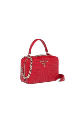 Prada 1BH118-2D91 Women's Black Diagramme Quilted Leather Shoulder Bag (PR1005)