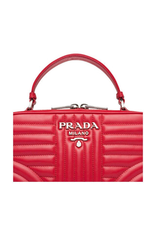 Prada 1BH118-2D91 Women's Black Diagramme Quilted Leather Shoulder Bag (PR1005)