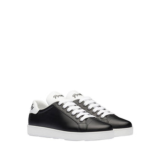 Prada 1E565L-QSZ Women's Shoes Black & White Calf-Skin Leather Sport Casual Sneakers (PRW1003)-AmbrogioShoes