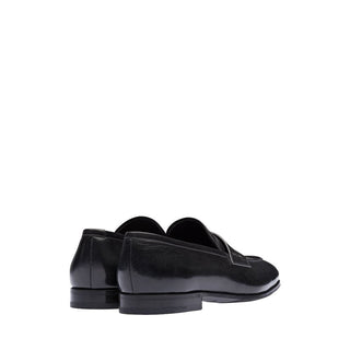 Prada 2DB185-248 Black Calf-Skin Leather Penny Loafers (PRM1031)-AmbrogioShoes