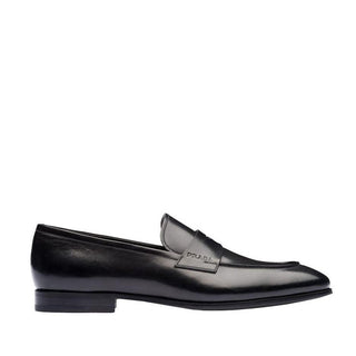 Prada 2DB185-248 Black Calf-Skin Leather Penny Loafers (PRM1031)-AmbrogioShoes