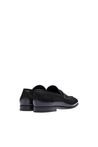 Prada 2DB185-248 Black Leather Penny Loafers (PRM1031)