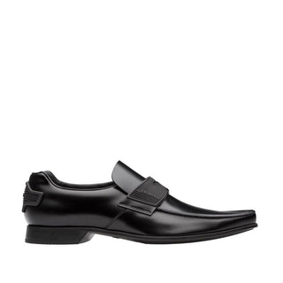 Prada 2DG094-B4L Black Calf-Skin Leather Moccasin Loafers (PRM1006)-AmbrogioShoes