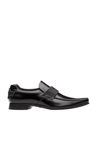 Prada Leather Moccasins Men Black Size 11