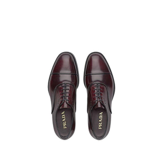 Prada 2EA130-055 Burgundy Calf-Skin Leather Oxfords (PRM1007)-AmbrogioShoes