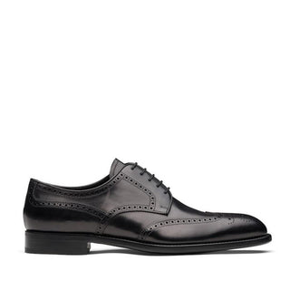 Prada 2EB109-3F33 Men's Shoes Black Calf-Skin Leather Derby Oxfords (PRM1026)-AmbrogioShoes