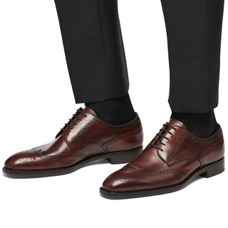 Prada 2EB109-3F33 Men's Shoes Brown Calf-Skin Leather Derby Oxfords (PRM1002)-AmbrogioShoes