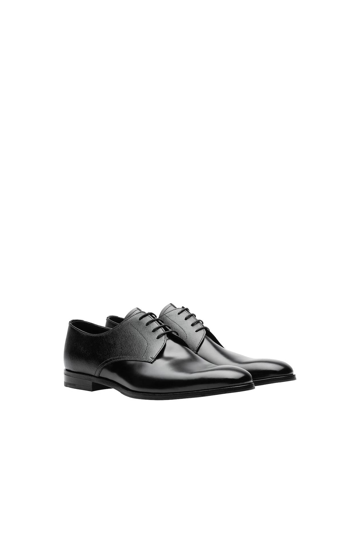 prada dress shoes Black Leather Loafers Black Leather Loafers by Prada Prada Black Saffiano Leather Oxfords