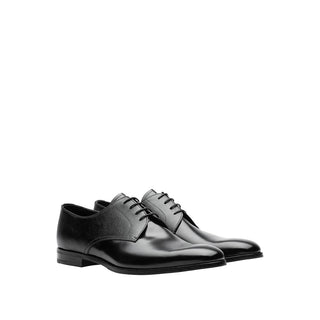 Prada 2EB174-UWU Men's Shoes Black Saffiano / Calf-Skin Leather Oxfords (PRM1008)-AmbrogioShoes