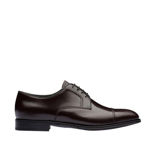 Prada 2EB184-ZJY Brown Polished Calf-Skin Leather Derby (PRM1010)-AmbrogioShoes