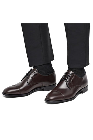 Prada 2EB184-ZJY Brown Polished Leather Derby (PRM1010)