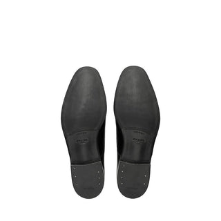 Prada 2EB184-ZJY Men's Shoes Black Polished Calf-Skin Leather Derby Oxfords (PRM1027)-AmbrogioShoes