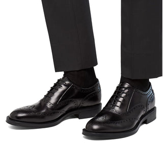 Prada 2EC134-ZJY Black Polished Calf-Skin Leather Derby (PRM1011)-AmbrogioShoes