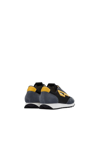 Prada 2EG276-3KUY Black & Yellow Cloudbust Technical Fabric / Suede Casual Sneakers (PRM1017)
