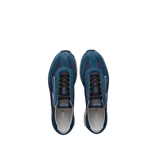 Prada 2EG276-3KUY Men's Shoes Blue Cloudbust Technical Fabric / Suede Leather Casual Sneakers (PRM1016)-AmbrogioShoes