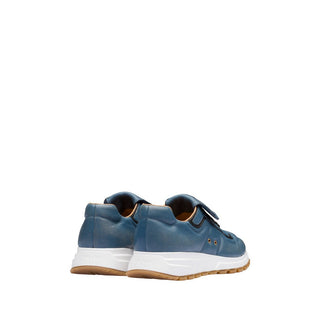 Prada 4E3389-CZH Prax 01 Men's Shoes Blue Calf-Skin Leather Causual Sneakers (PRM1036)-AmbrogioShoes