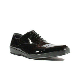 Prada Black Patent Leather Lace-Up Mens Shoes 2E2428 (PRM61)-AmbrogioShoes