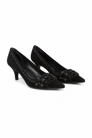 Prada Designer Shoes for women Black Suede Pumps 1P6327 (PRW14)