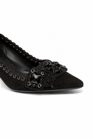 Prada Designer Shoes for women Black Suede Pumps 1P6327 (PRW14)