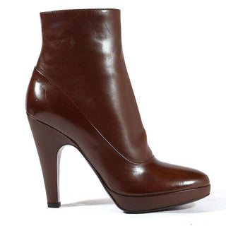 Prada Shoes for women Burgundy Leather short Boots IT6376 (KPRW17)-AmbrogioShoes