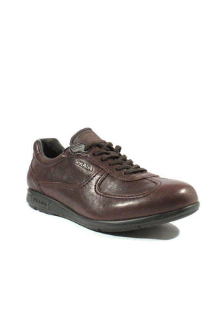 Prada Mens Brown Nappa Aviator Six Lace-Up Sneakers (PRMSNK6)