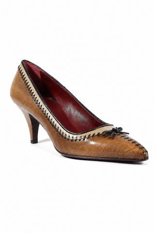 Prada Natural Beige Nappa Leather Pumps 1I6101 (PRW7)