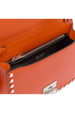 Prada Special Edition 1BD120-2CE9 Women's Orange Elektra Leather Shoulder Bag (PR1010)