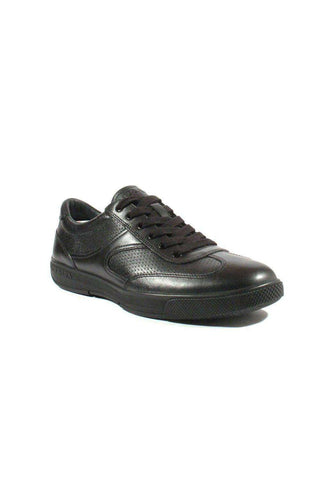 Prada Sports Men's Designer Shoes Black Leather Sneakers 4E1526 (PRM37)-AmbrogioShoes