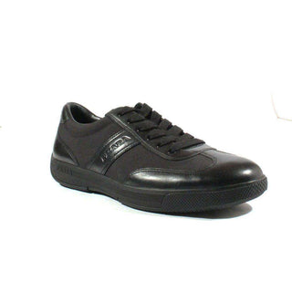 Prada Sports Mens Shoes Black Leather Sneakers (PRM29)-AmbrogioShoes