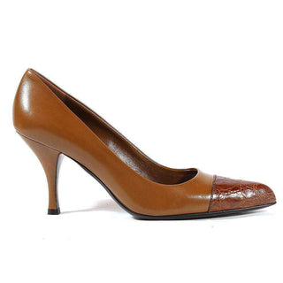 Prada Tabacco Brown Leather Pumps 1I6041 (PRW6)-AmbrogioShoes