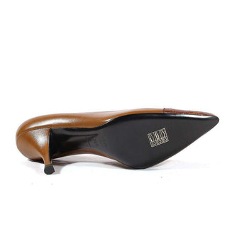 Prada Tabacco Brown Leather Pumps 1I6041 (PRW6)-AmbrogioShoes