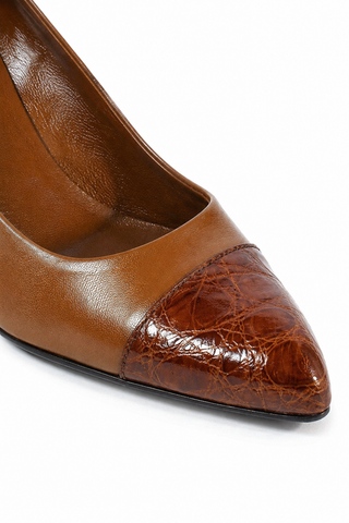 Prada Tabacco Brown Leather Pumps 1I6041 (PRW6)