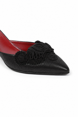 Prada Women Designer Shoes Black Napa Leather Mules 1R6422 (PRW16)