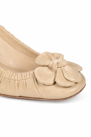 Prada Women's Designer Sandals Low Heel Beige Nappa Leather Sling Back Designer Shoes (prw74)